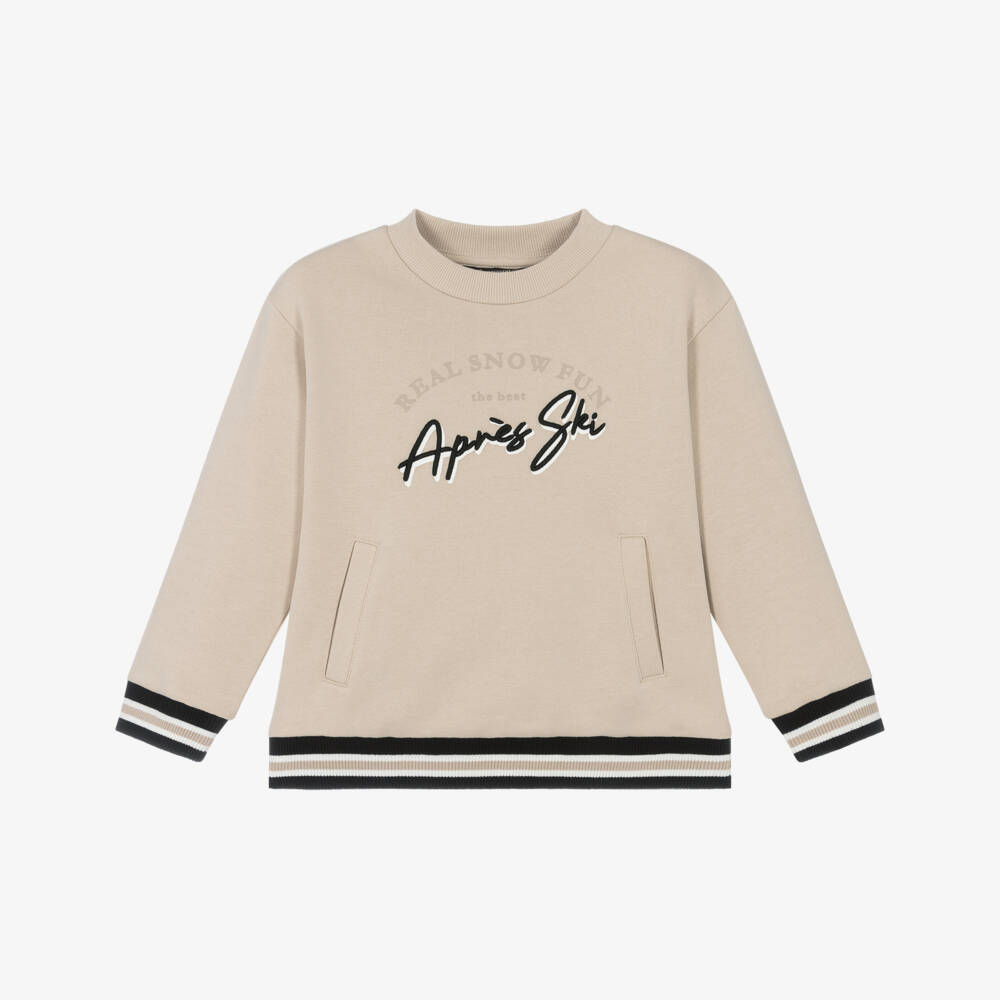 Mayoral-Boys Beige Sweatshirt with Pockets | Childrensalon