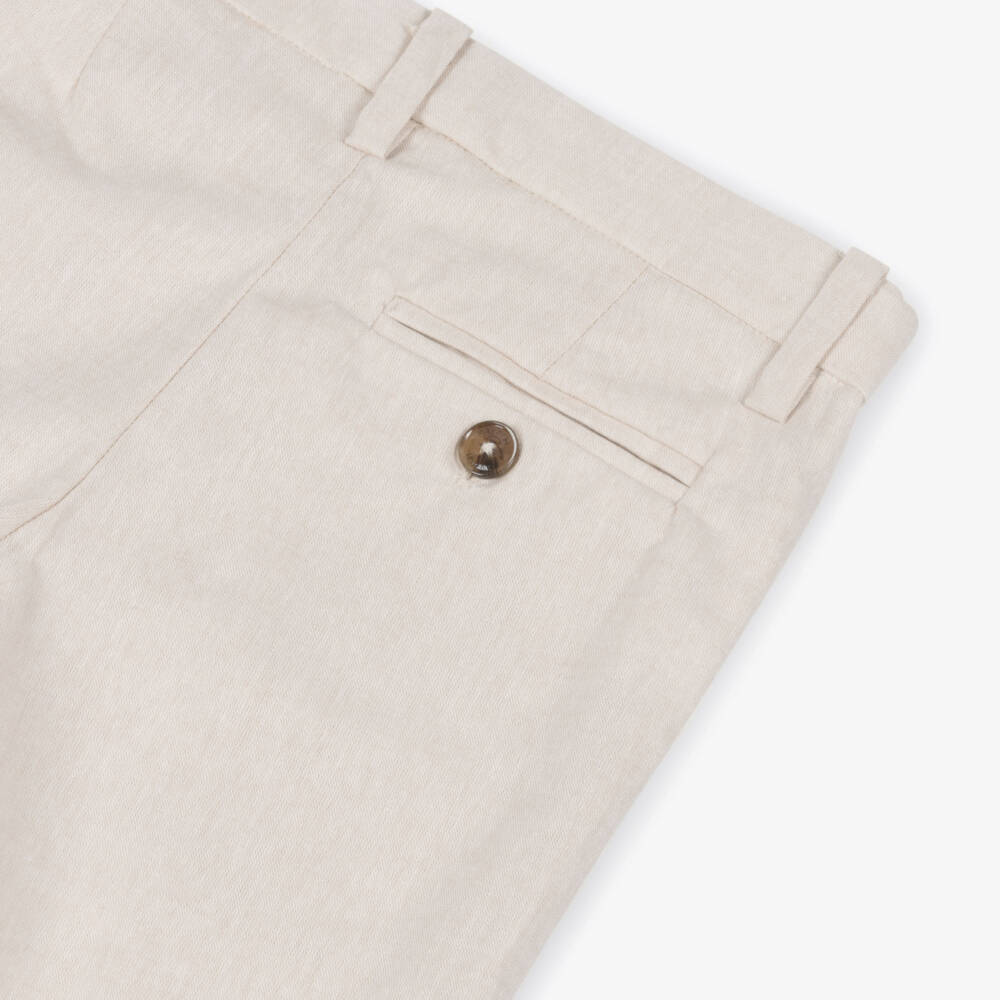Mayoral-Boys Beige Tailored Chino Trousers | Childrensalon