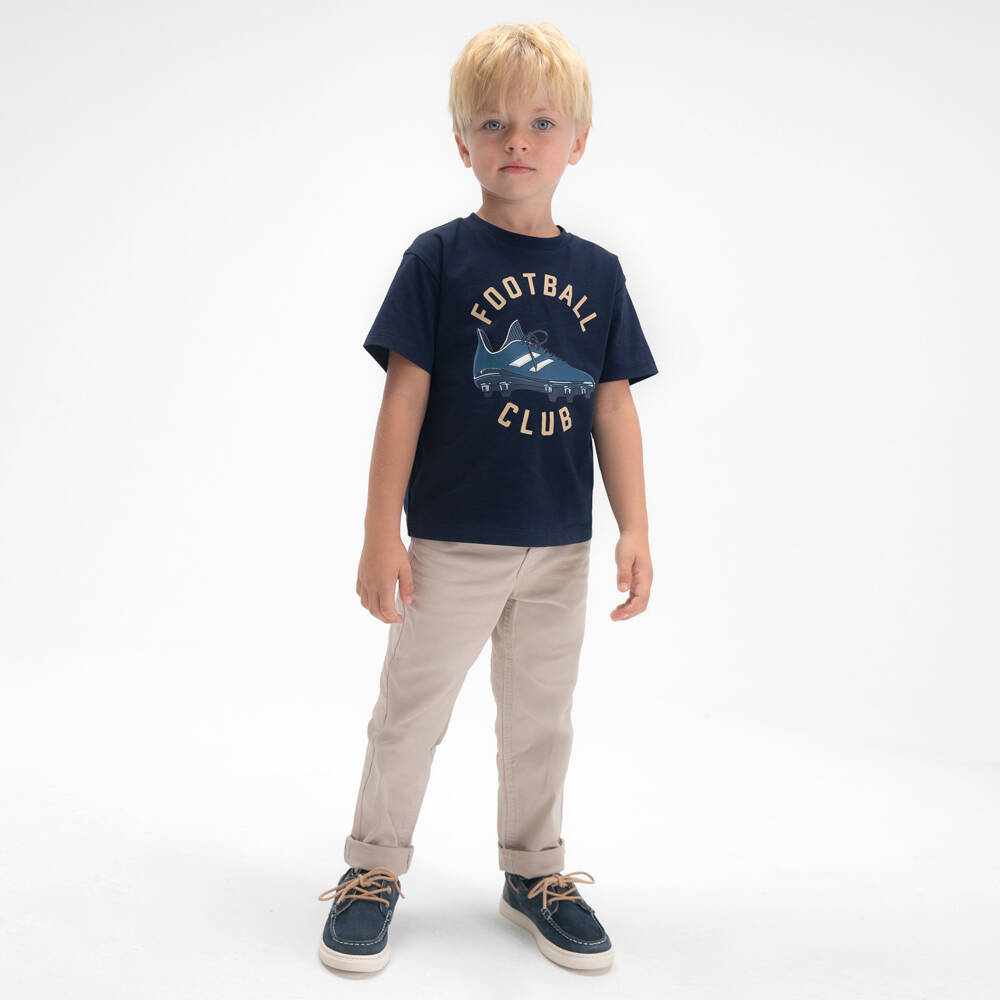 Mayoral-Boys Beige Tailored Chino Trousers | Childrensalon