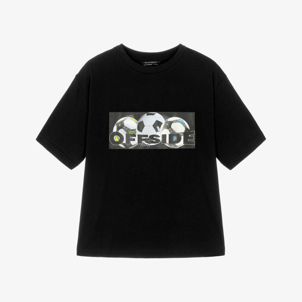 Mayoral Nukutavake-Boys Black Cotton Football Graphic T-Shirt | Childrensalon