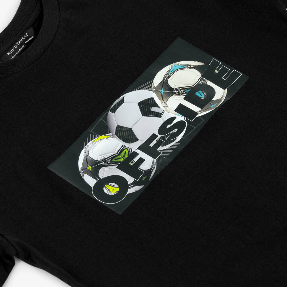 Mayoral Nukutavake-Boys Black Cotton Football Graphic T-Shirt | Childrensalon