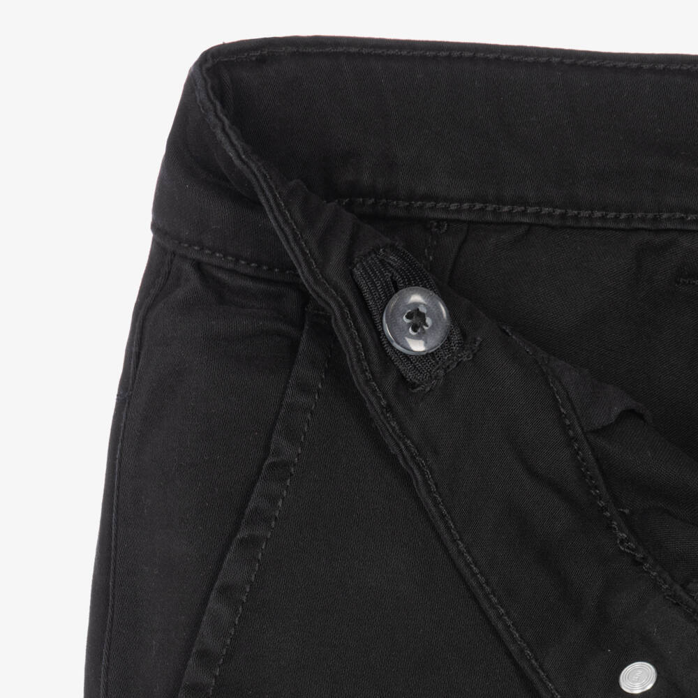 Mayoral Nukutavake-Boys Black Cotton Relaxed Chinos | Childrensalon