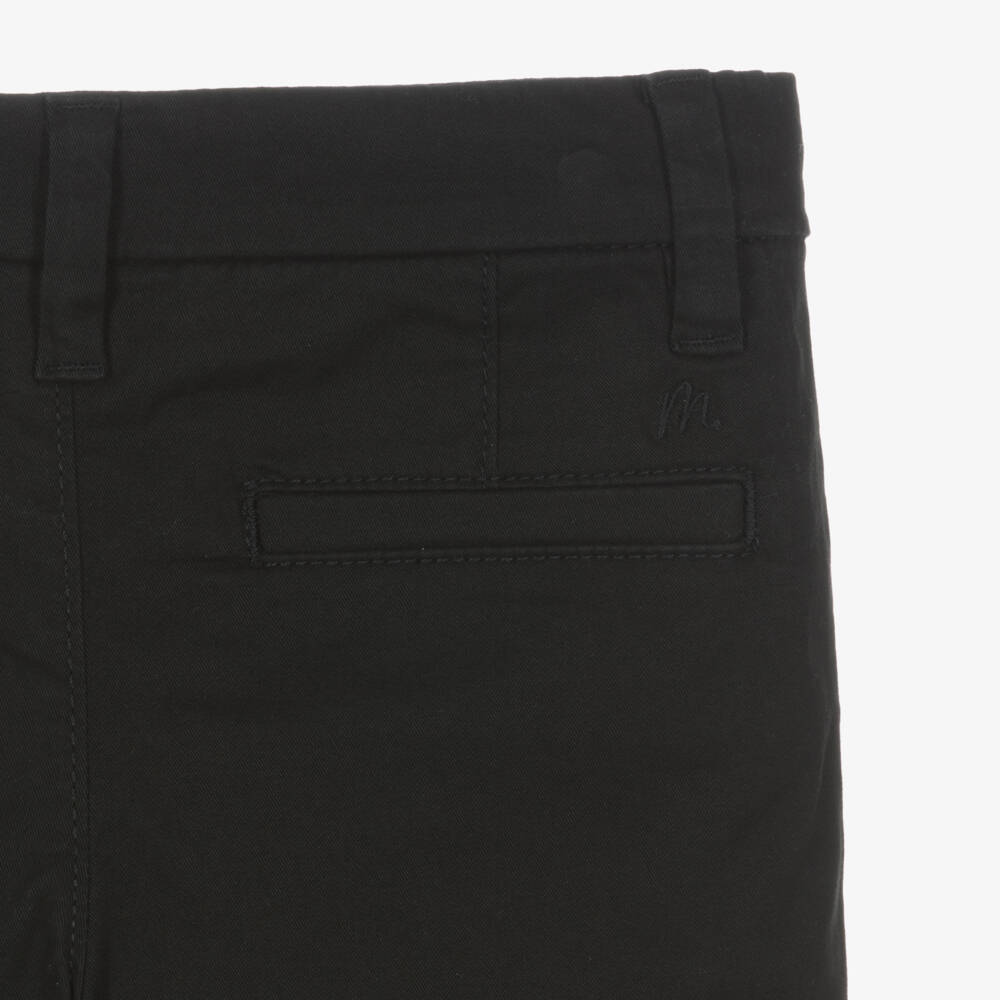 Mayoral-Boys Black Cotton Twill Chino Style Shorts | Childrensalon