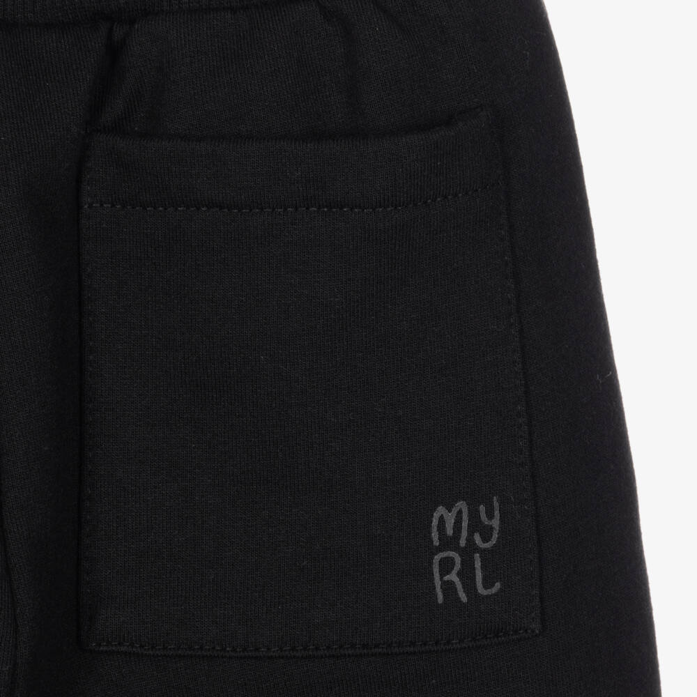 Mayoral-Boys Black Cuffed Joggers | Childrensalon