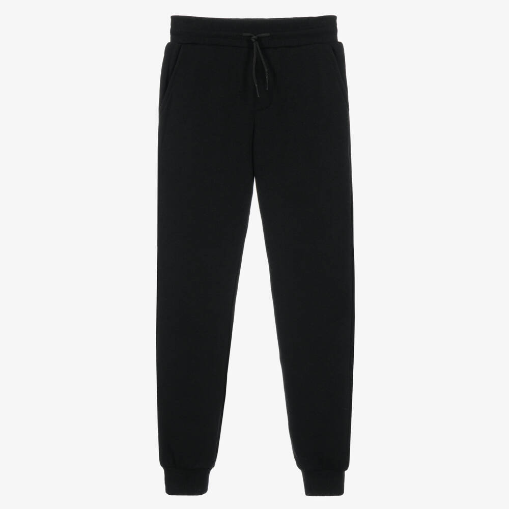 Mayoral Nukutavake-Boys Black Drawstring Joggers with Cuffed Ankles | Childrensalon