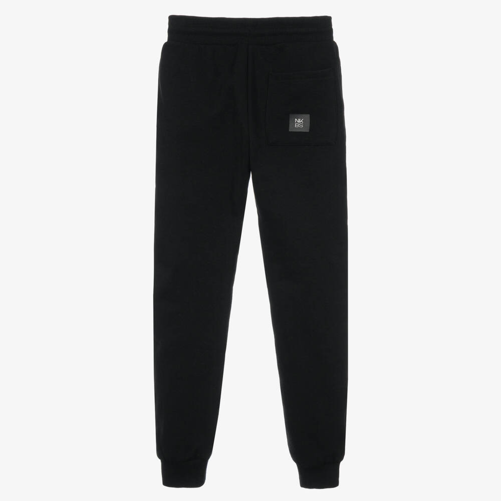 Mayoral Nukutavake-Boys Black Drawstring Joggers with Cuffed Ankles | Childrensalon