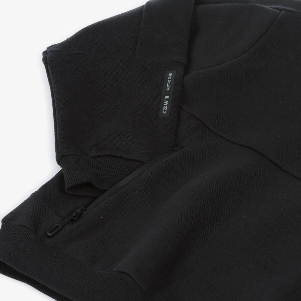 Mayoral Nukutavake-Boys Black Graphic Print Hoodie with Zip Pockets | Childrensalon