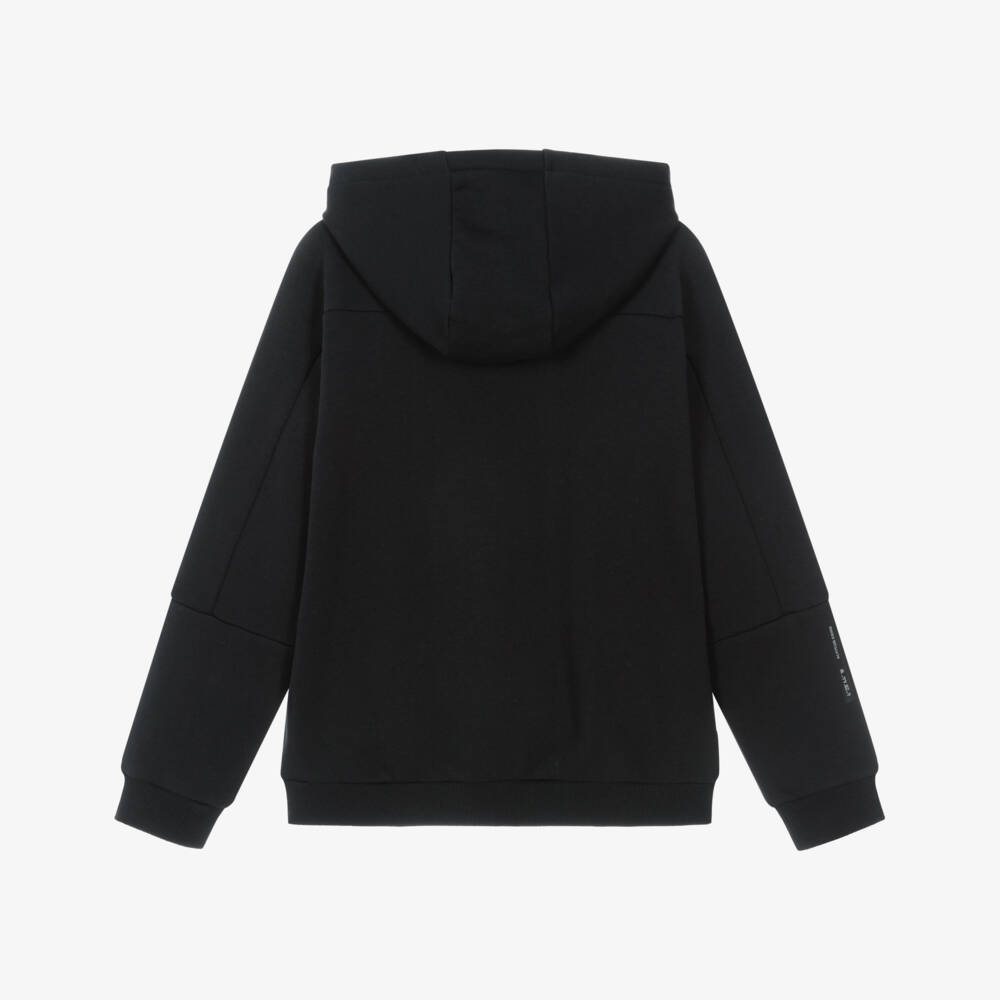 Mayoral Nukutavake-Boys Black Graphic Print Hoodie with Zip Pockets | Childrensalon