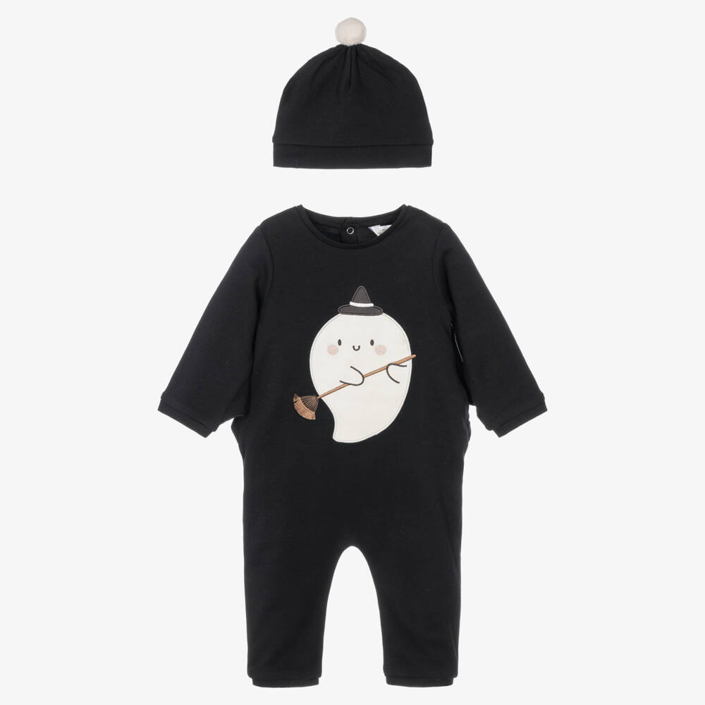 Mayoral Newborn-Boys Black Halloween Babysuit Set | Childrensalon