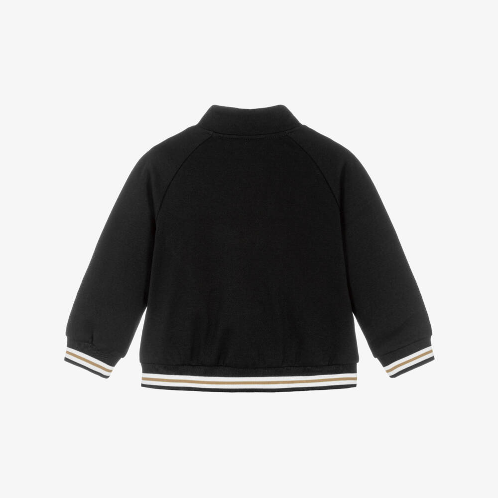 Mayoral-Boys Black Jersey Zip-Up Top | Childrensalon