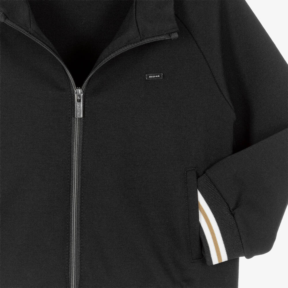 Mayoral-Boys Black Jersey Zip-Up Top | Childrensalon