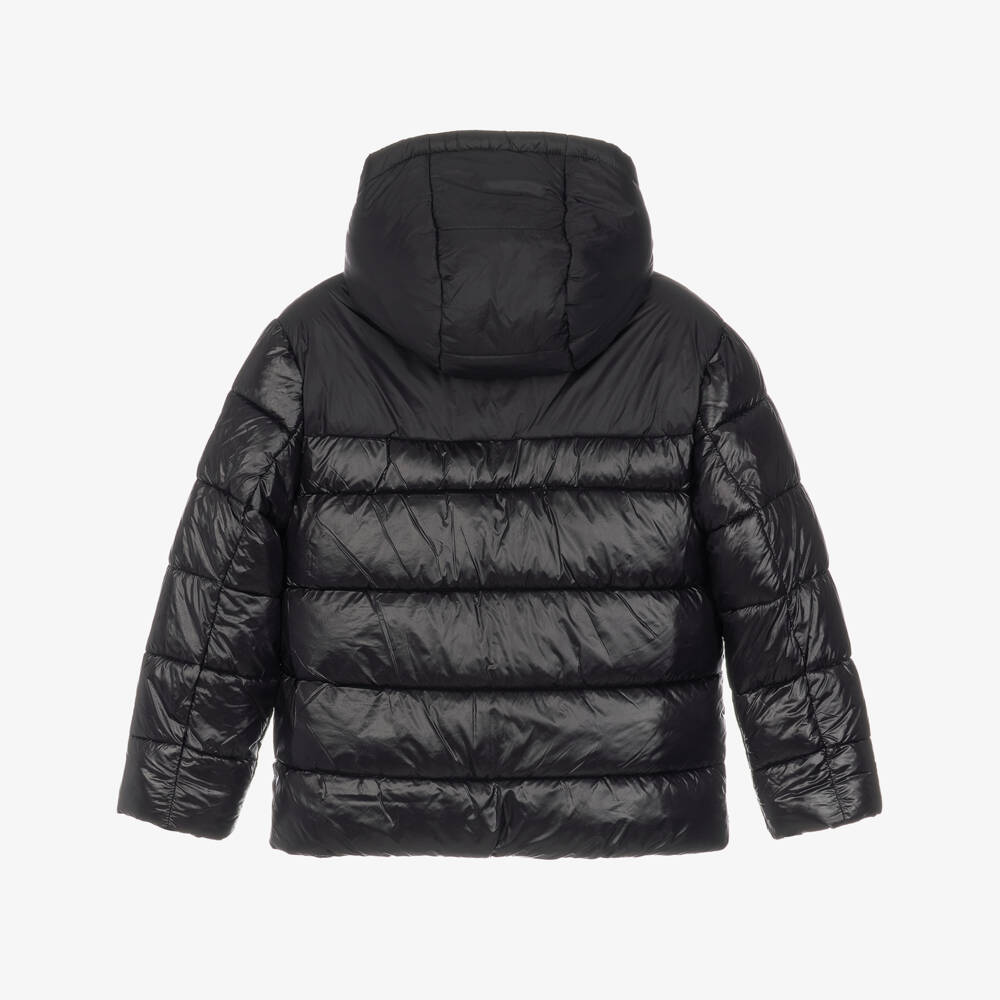 Mayoral Nukutavake-Boys Black Puffer Jacket with Detachable Hood | Childrensalon