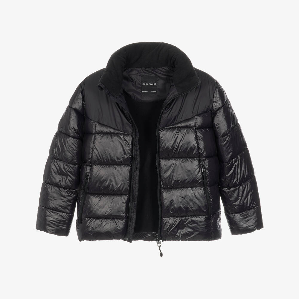Mayoral Nukutavake-Boys Black Puffer Jacket with Detachable Hood | Childrensalon
