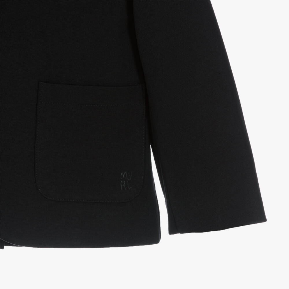 Mayoral-Boys Black Stretch Jersey Blazer | Childrensalon