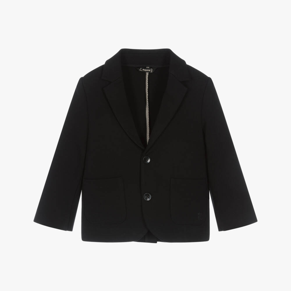 Mayoral-Boys Black Stretch Jersey Blazer | Childrensalon
