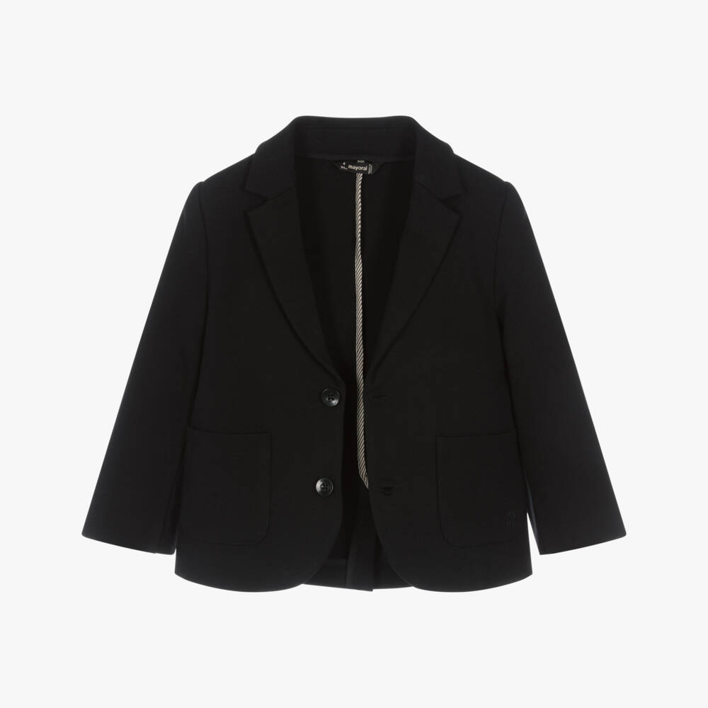 Mayoral-Boys Black Stretch Jersey Blazer | Childrensalon
