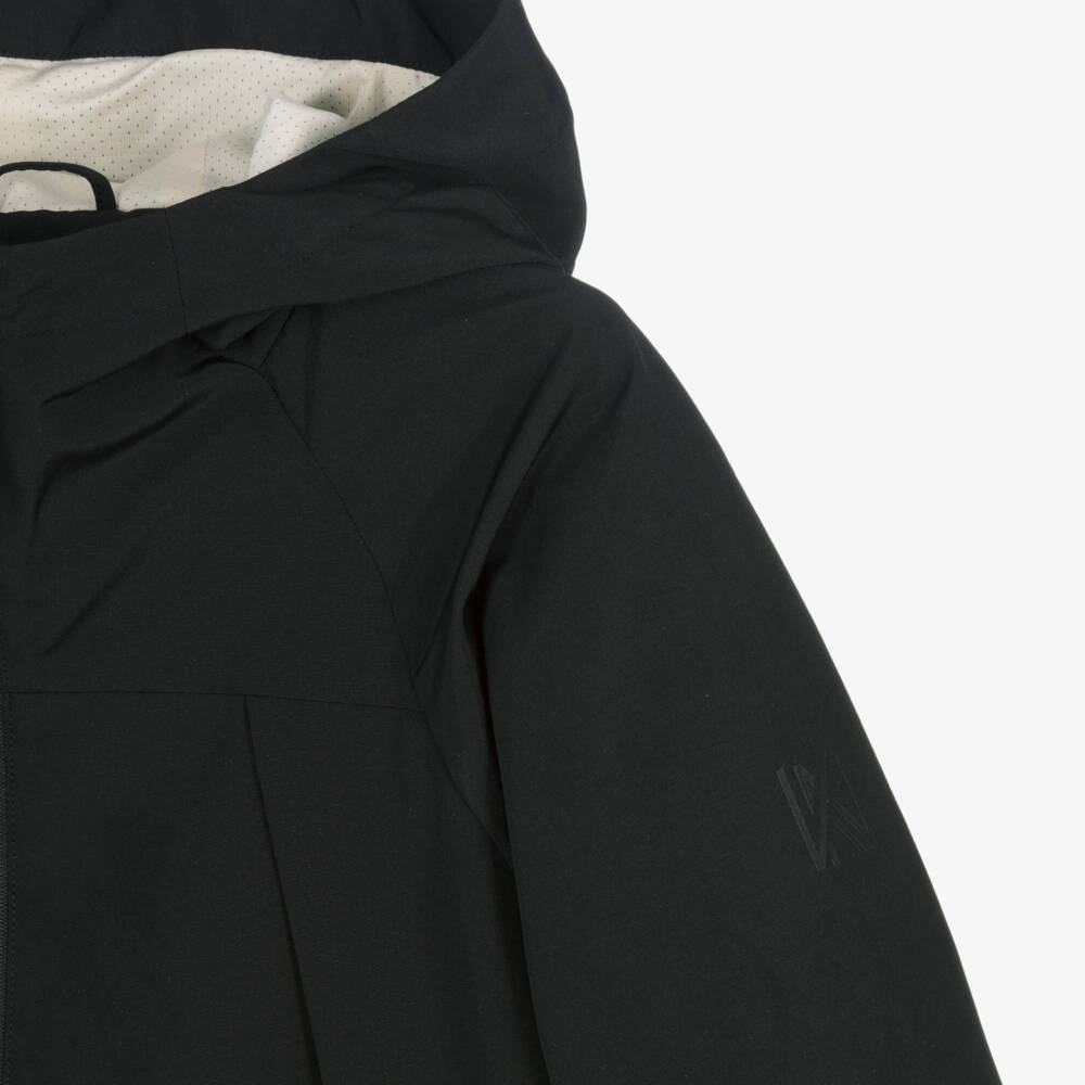 Mayoral Nukutavake-Boys Black Water Repellent Jacket with Drawstring Hem | Childrensalon