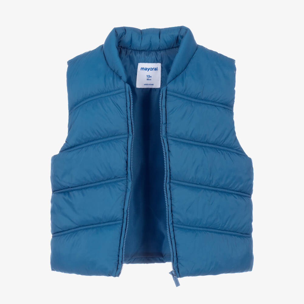 Mayoral-Boys Blue & Beige Race Car Trouser Set with Gilet | Childrensalon