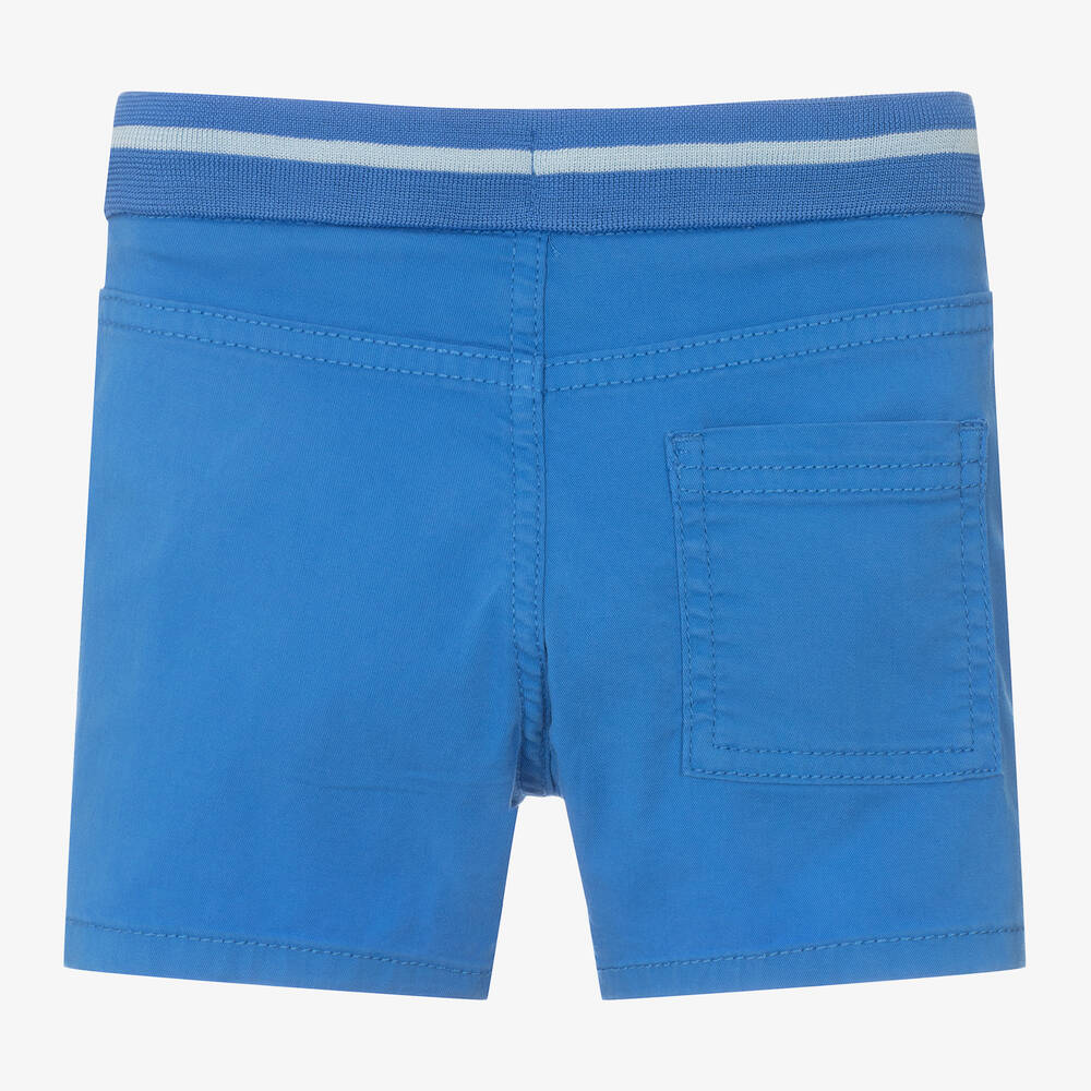 Mayoral-Boys Blue Cotton Drawstring Shorts | Childrensalon