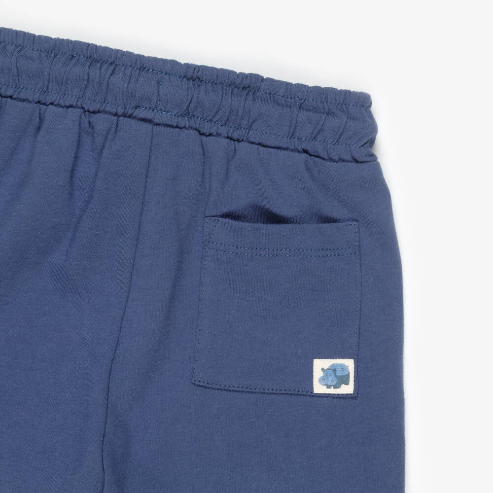 Mayoral-Boys Blue Cotton Jersey Shorts Set with Animals Print | Childrensalon