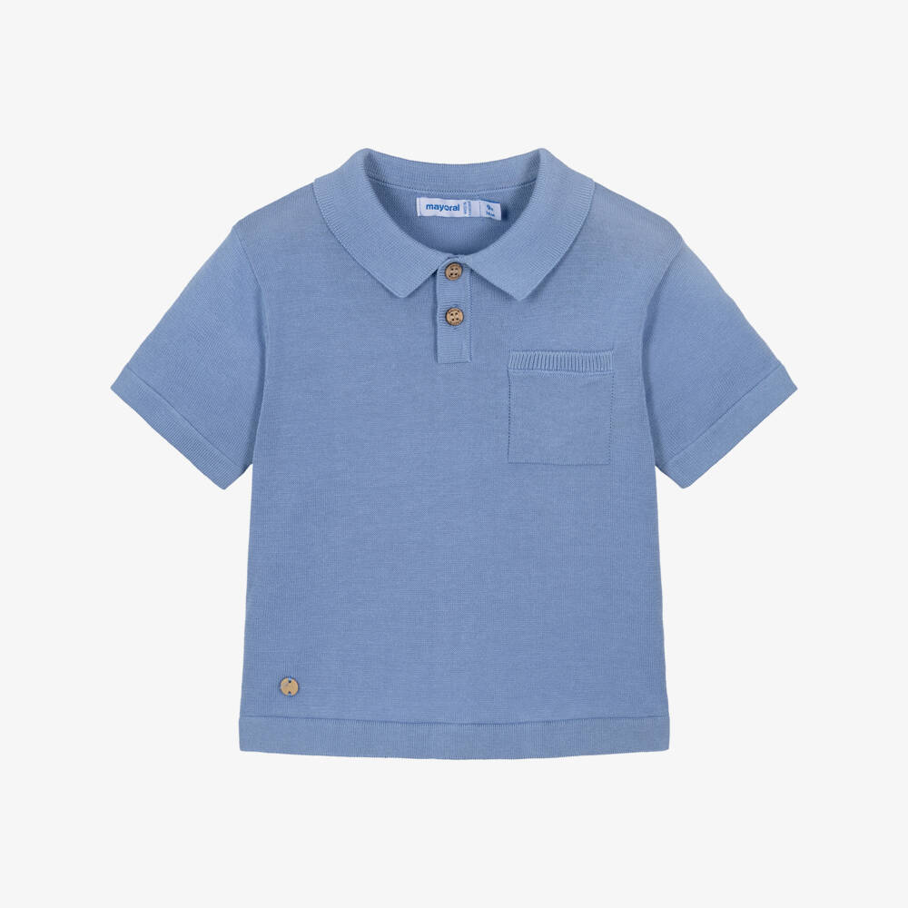 Mayoral-Рубашка поло из синего хлопка для мальчиков | Childrensalon