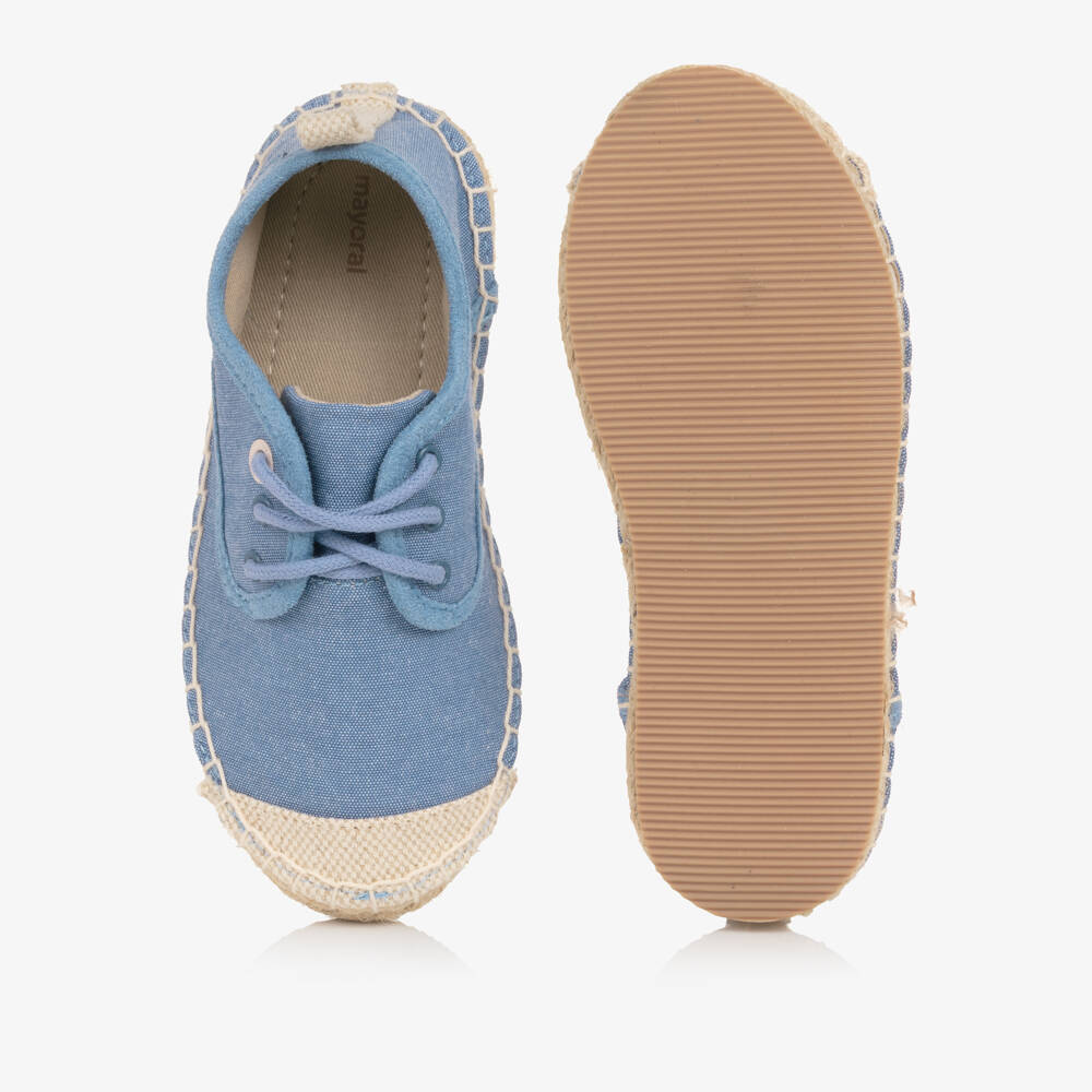 Mayoral-Boys Blue Cotton Lace Up Espadrilles | Childrensalon