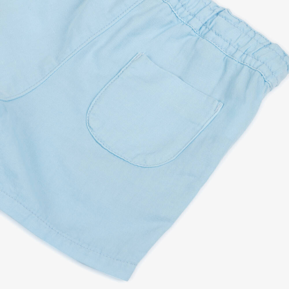 Mayoral-Boys Blue Cotton & Linen Shorts | Childrensalon