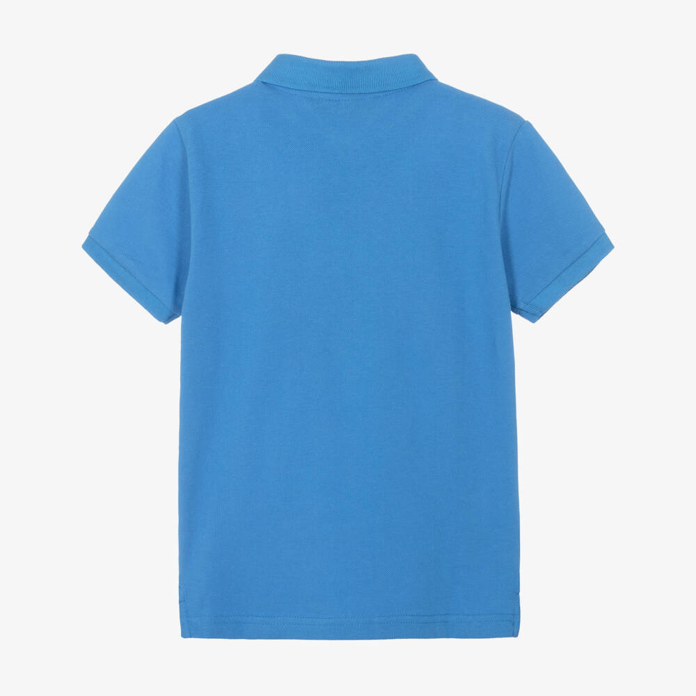 Mayoral Nukutavake-Boys Blue Cotton Piqué Polo Shirt | Childrensalon