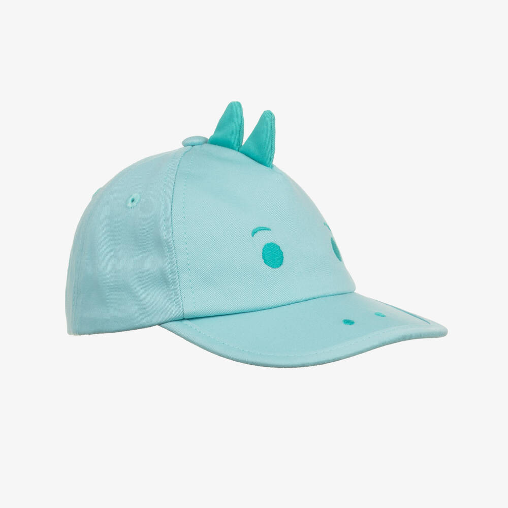 Mayoral-Boys Blue Cotton Twill Cap with Dinosaur Motif | Childrensalon