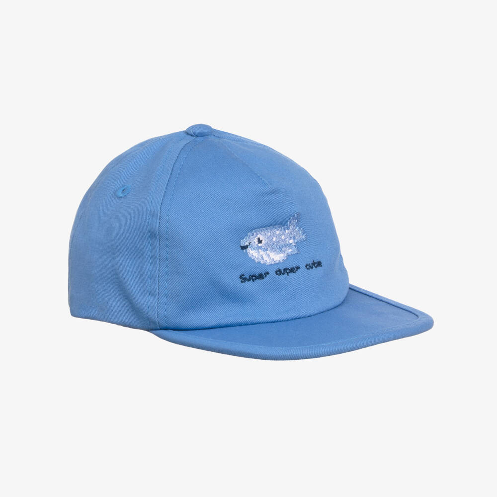 Mayoral-Boys Blue Cotton Twill Fish Cap | Childrensalon
