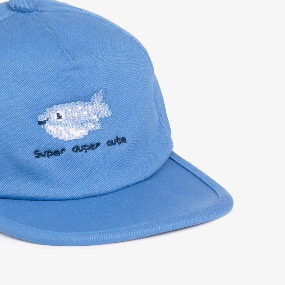 Mayoral-Boys Blue Cotton Twill Fish Cap | Childrensalon