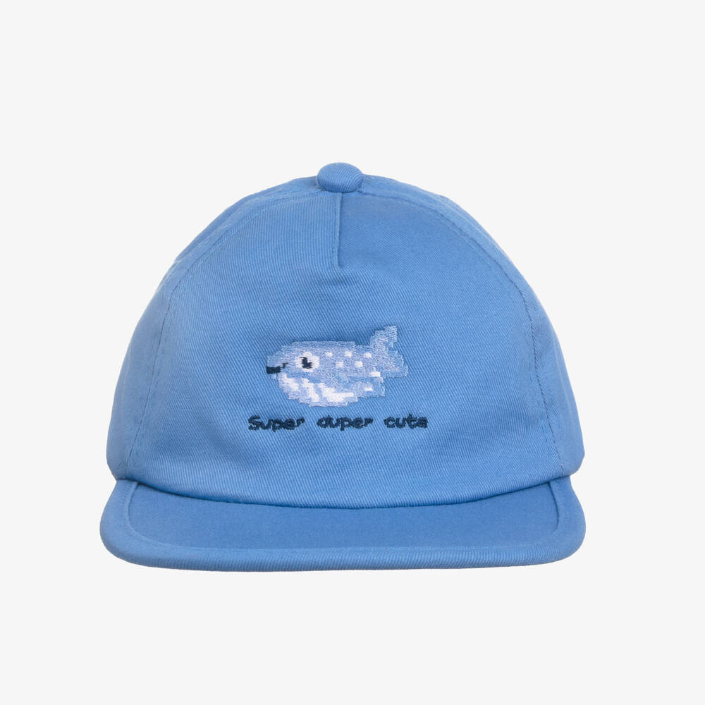 Mayoral-Boys Blue Cotton Twill Fish Cap | Childrensalon