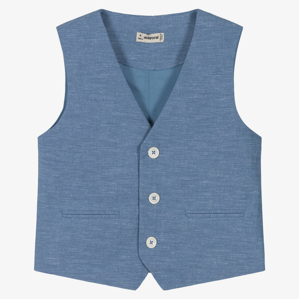 Mayoral-Жилет синий из хлопка для мальчиков | Childrensalon
