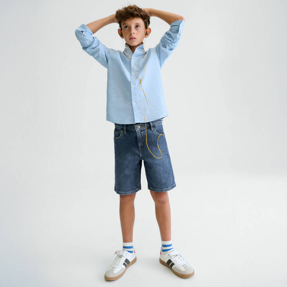 Mayoral Нукутаваке-Boys Blue Denim 5 Pocket Shorts | Childrensalon