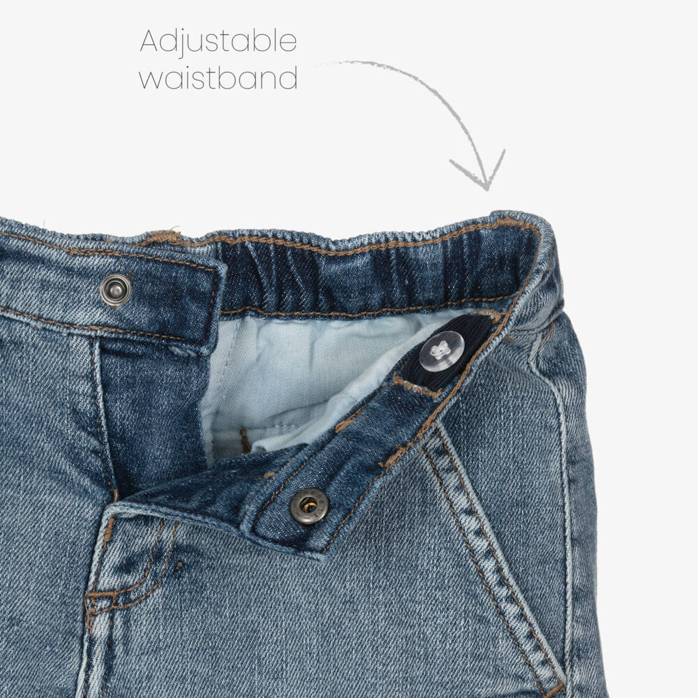 Mayoral-Boys Blue Denim Cargo Shorts | Childrensalon