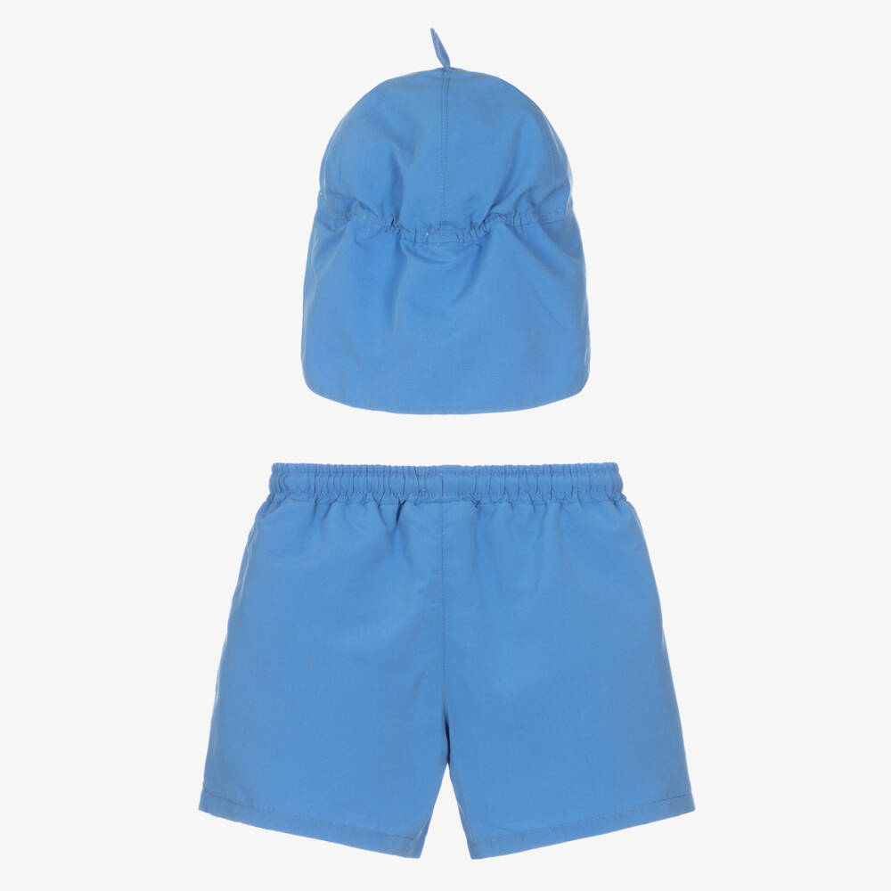 Mayoral-Boys Blue Fish Print Swim Set (UPF40+) | Childrensalon