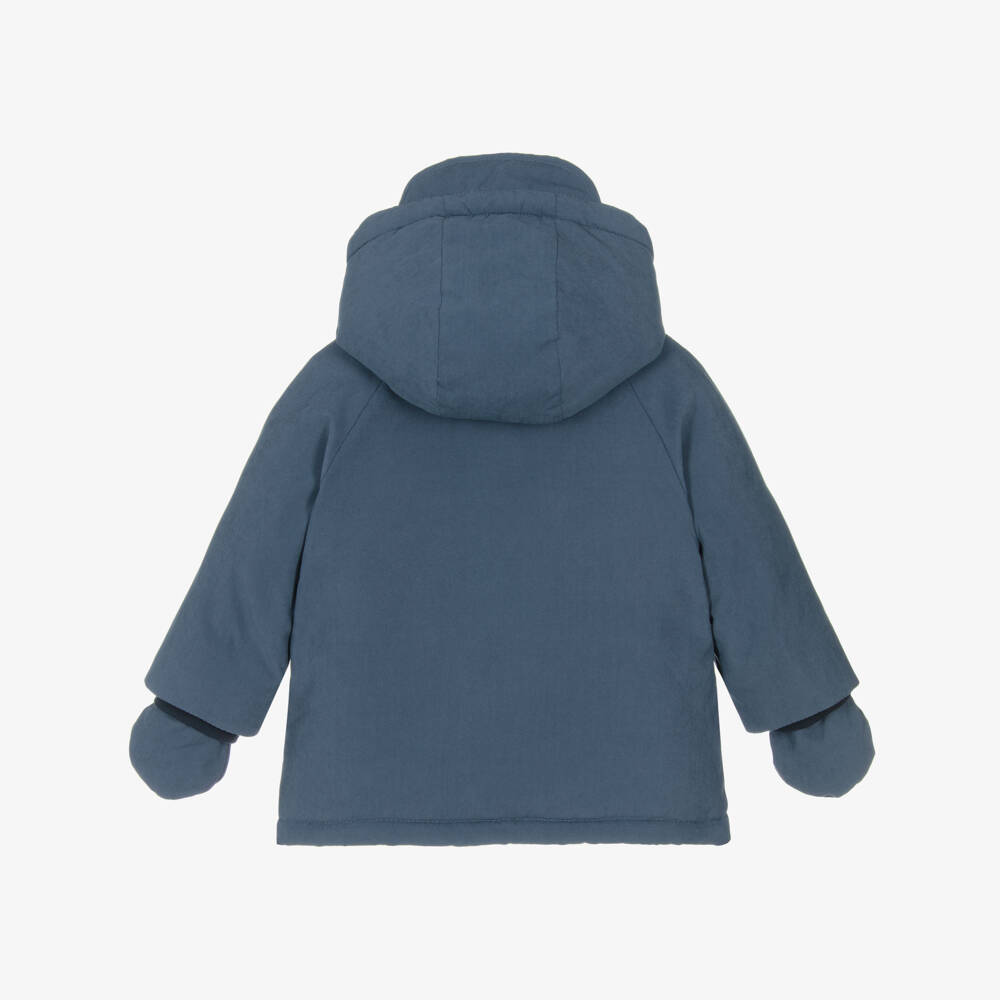 Mayoral-Пальто синее с флисовой подкладкой и варежками для мальчиков | Childrensalon