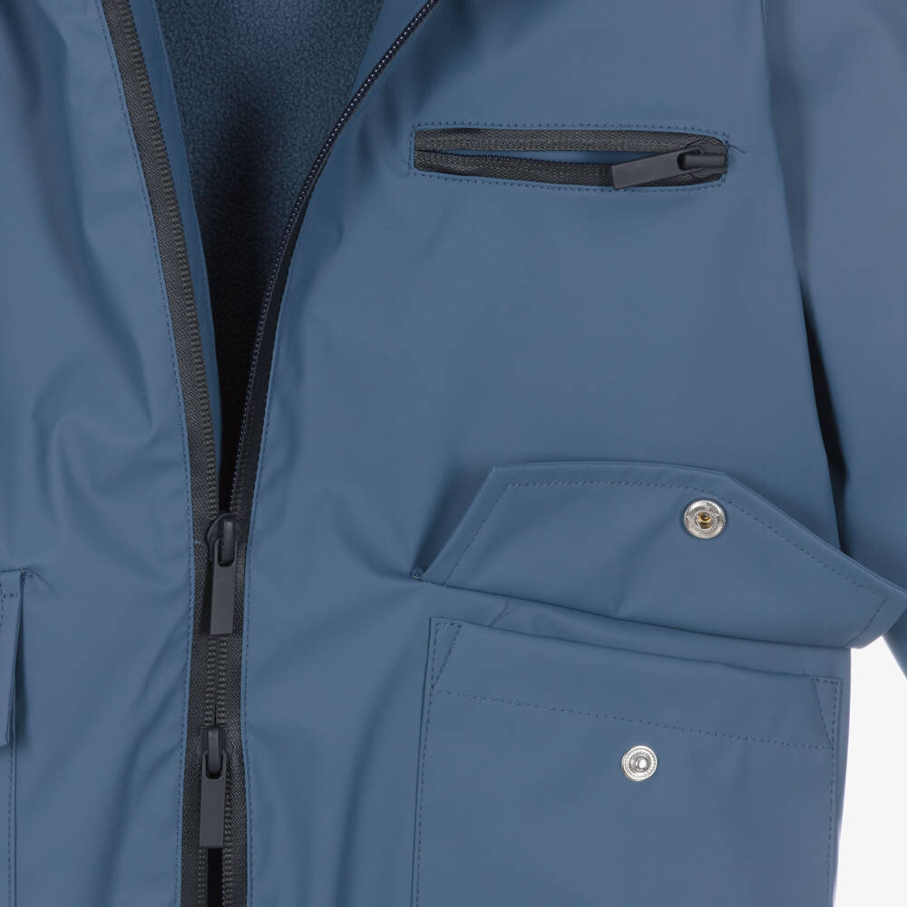 Mayoral-Boys Blue Fleece-Lined Raincoat | Childrensalon