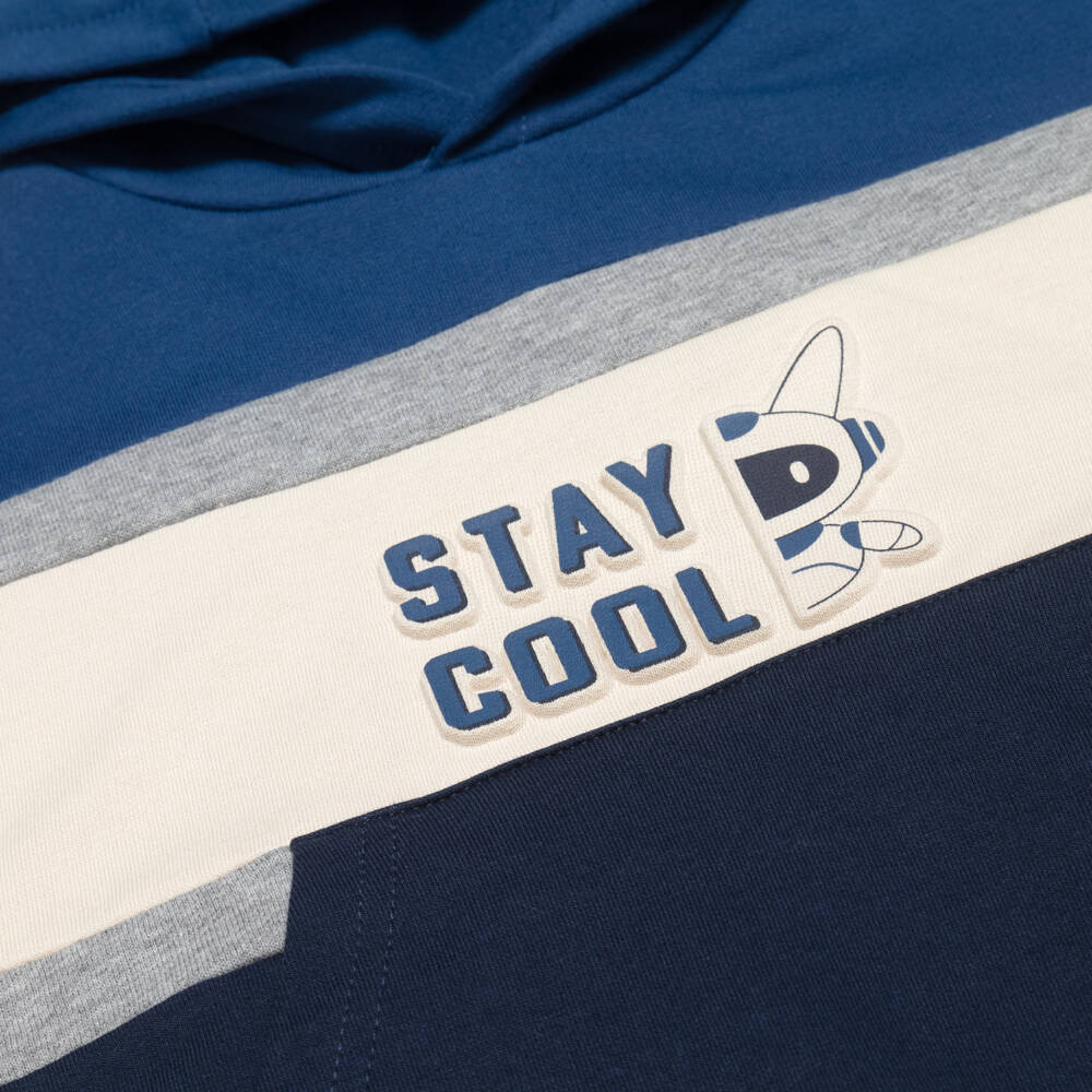 Mayoral-Boys Blue & Grey Hooded Tracksuit Set | Childrensalon