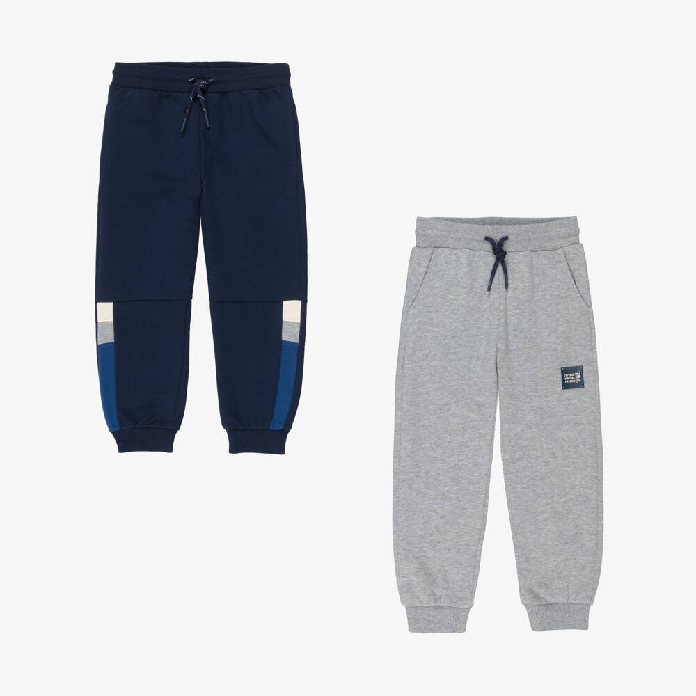 Mayoral-Boys Blue & Grey Hooded Tracksuit Set | Childrensalon