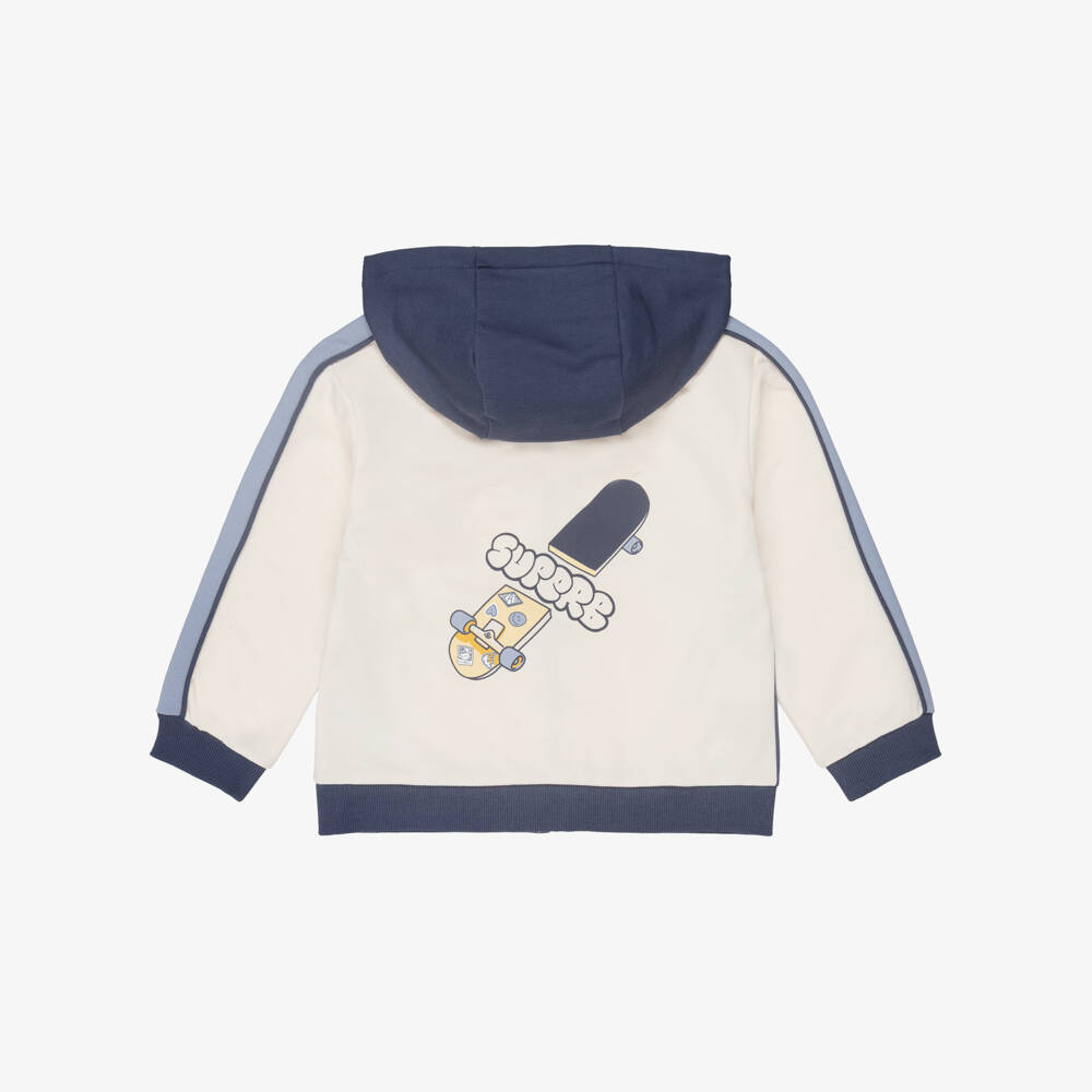 Mayoral-Boys Blue & Ivory Hooded Tracksuit Set | Childrensalon