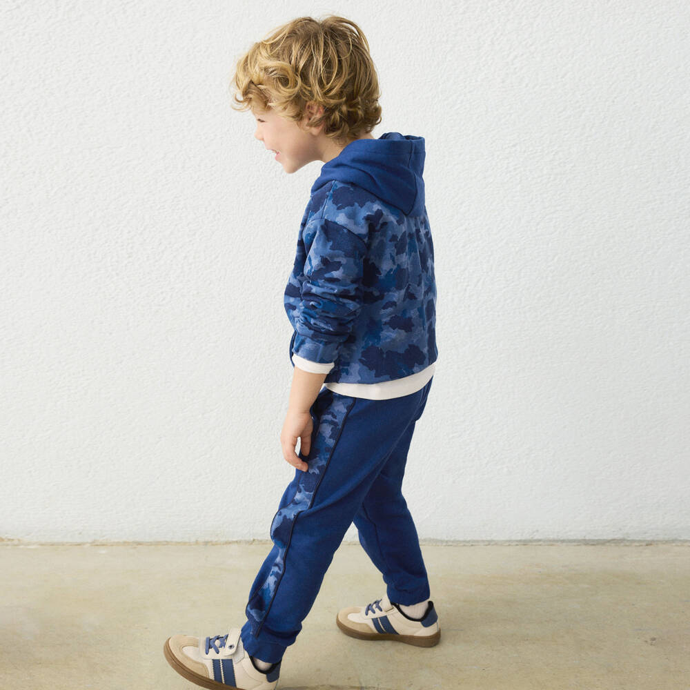 Mayoral-Boys Blue Joggers with Camouflage Detail | Childrensalon