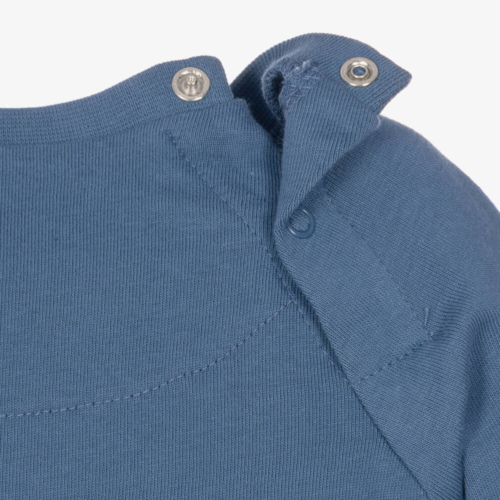Mayoral-Boys Blue Long-Sleeved Top with Racing Car Print | Childrensalon