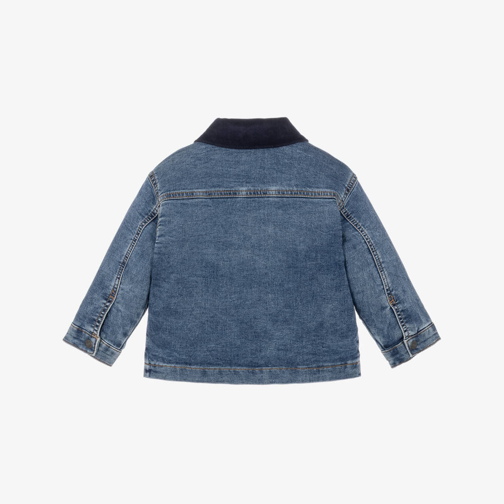 Mayoral-Boys Blue Padded Denim Jacket | Childrensalon