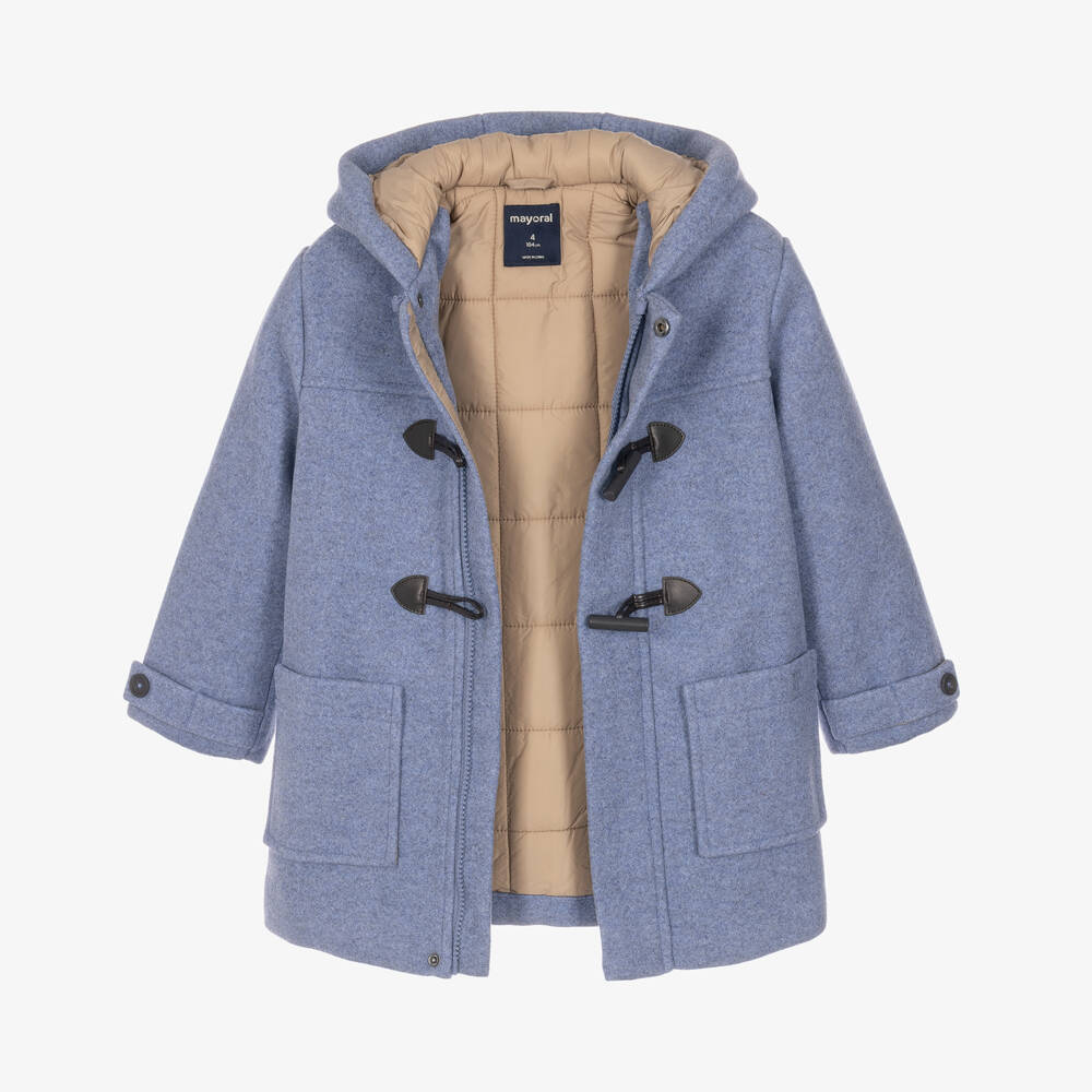 Mayoral-Boys Blue Padded Duffle Coat | Childrensalon