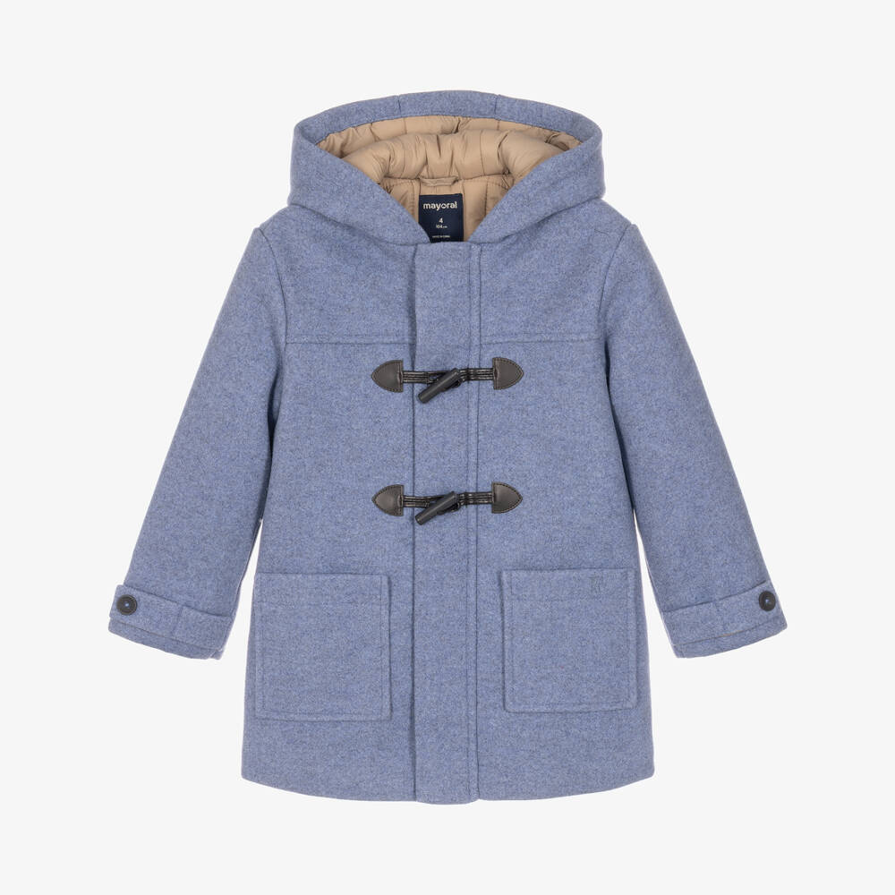 Mayoral-Boys Blue Padded Duffle Coat | Childrensalon
