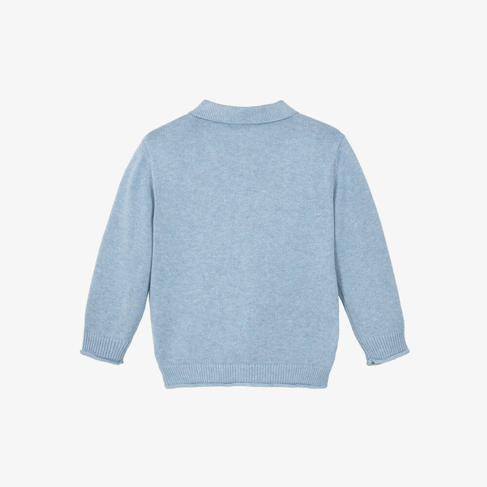 Mayoral-Boys Blue Polo-Style Knitted Sweater | Childrensalon