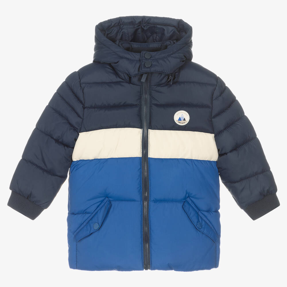 Mayoral-Boys Blue Puffer Coat | Childrensalon