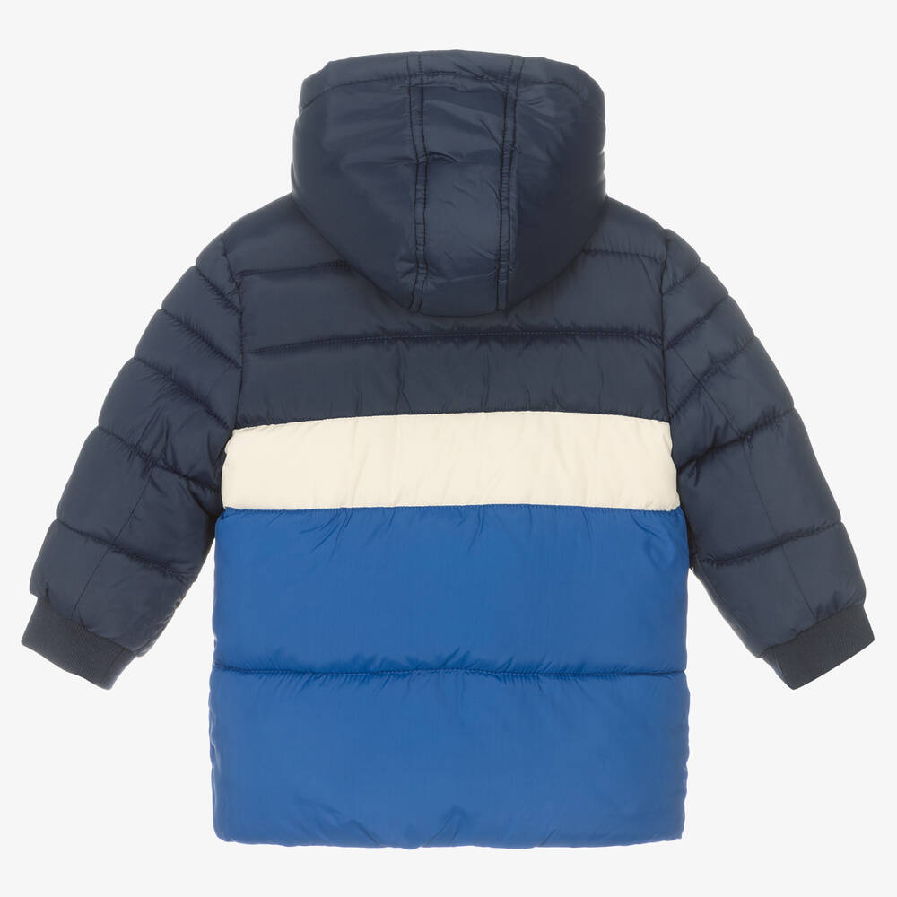 Mayoral-Boys Blue Puffer Coat | Childrensalon