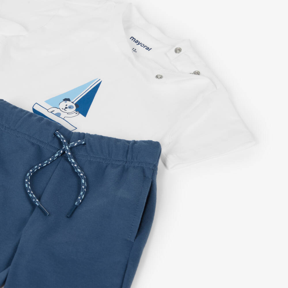 Mayoral-Boys Blue Sailing Dog Tracksuit Set | Childrensalon